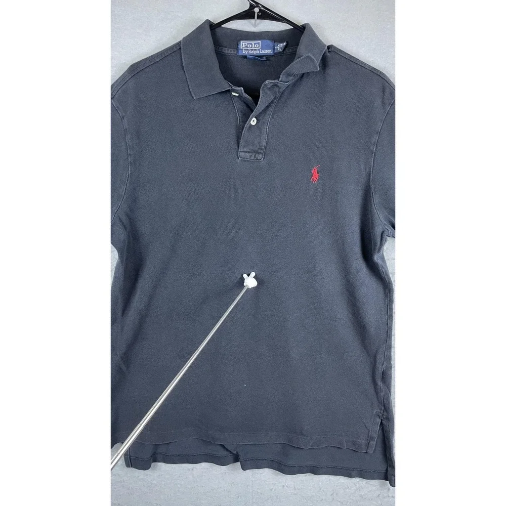 Polo Ralph Lauren Polo Shirt Mens Large Black‎ Red Pony Cotton Hong Kong